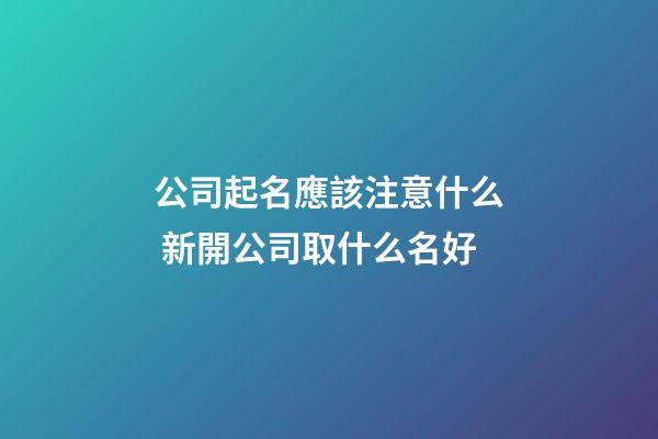 公司起名應該注意什么 新開公司取什么名好-第1張-公司起名-玄機派